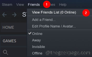 Vis liste over venner