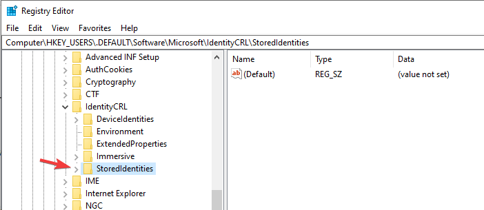 editor del registro delle identità memorizzate il tuo PC è offline Windows 8