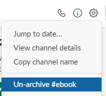 Un-archive optie slappe hoe een kanaal te bewerken, verwijderen of archiveren