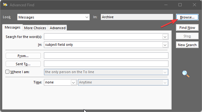 OUTLOOK_Advanced Temukan opsi Temukan folder di Outlook
