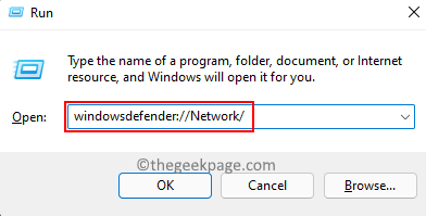 Exécutez le pare-feu et le réseau Windows Defender Min