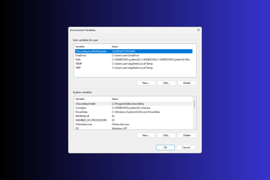 متغيرات البيئة في نظام التشغيل Windows 11