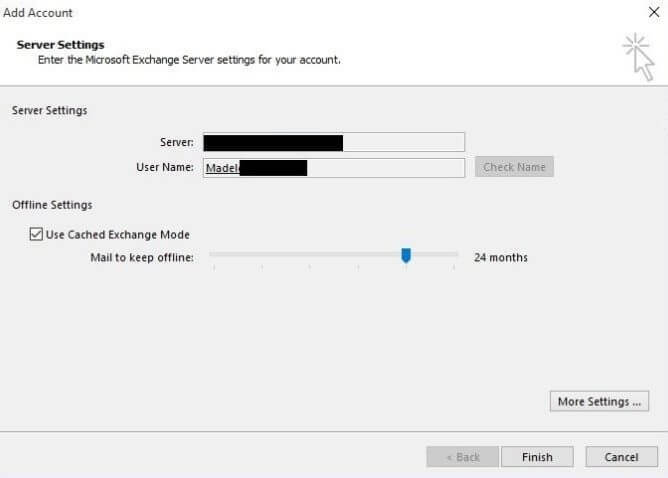 акаунт настройки на сървъра поща промяна офлайн Outlook Data File местоположение