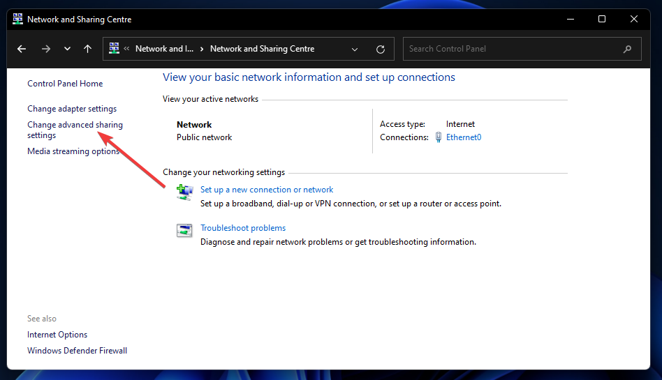 Option „Erweiterte Freigabeeinstellungen ändern“ Windows 11 Remote Desktop funktioniert nicht