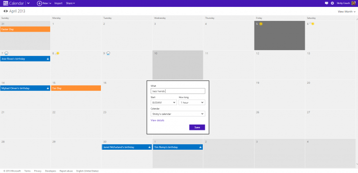 Windows календарь приложение wind8apps