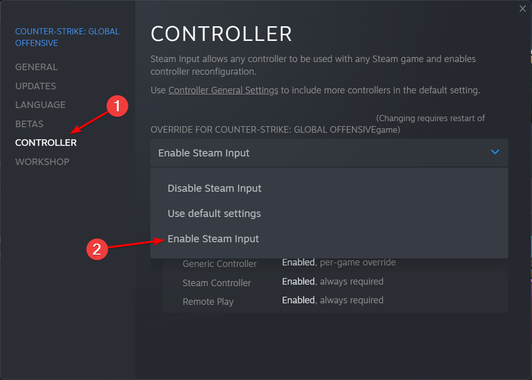 controlador-steam pc bez wykrywania kontrolera