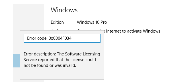 Fehlercode-Windows-10-Aktivierung