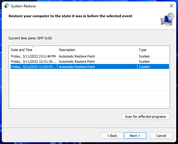 Wiederherstellungspunkte Windows 11 Aktivierungsfehler 0x87e10bc6