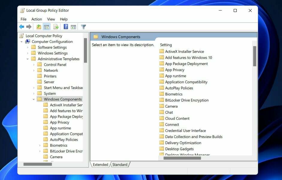 gpedit-example désactiver la télémétrie Windows 11