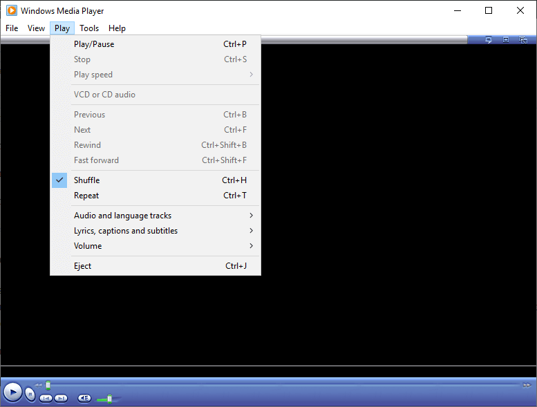 Toista-valikko Windows Media Player ei voi ladata tekstityksiä