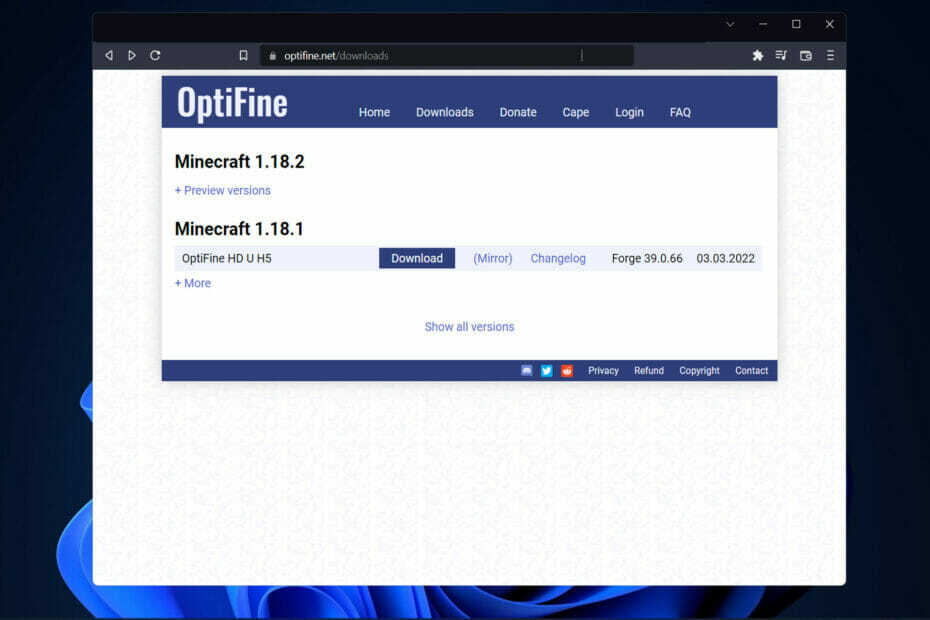 optifine-w11 kuidas optifine Windows 11 alla laadida