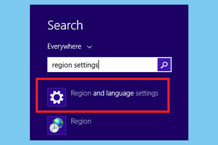 configuración de la región de Windows