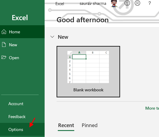 Excel-asetukset Min