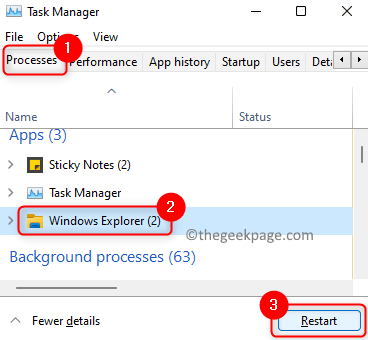 Käynnistä Windows Explorer uudelleen Min