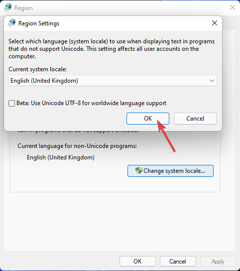 Fenster „Regionseinstellungen“ der Windows 11-Mail-App funktioniert nicht