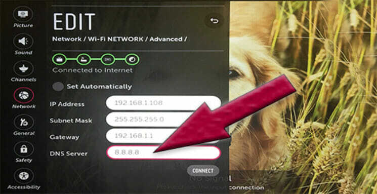 Konfigurieren Sie die DNS-Servereinstellungen von LG Smart TV