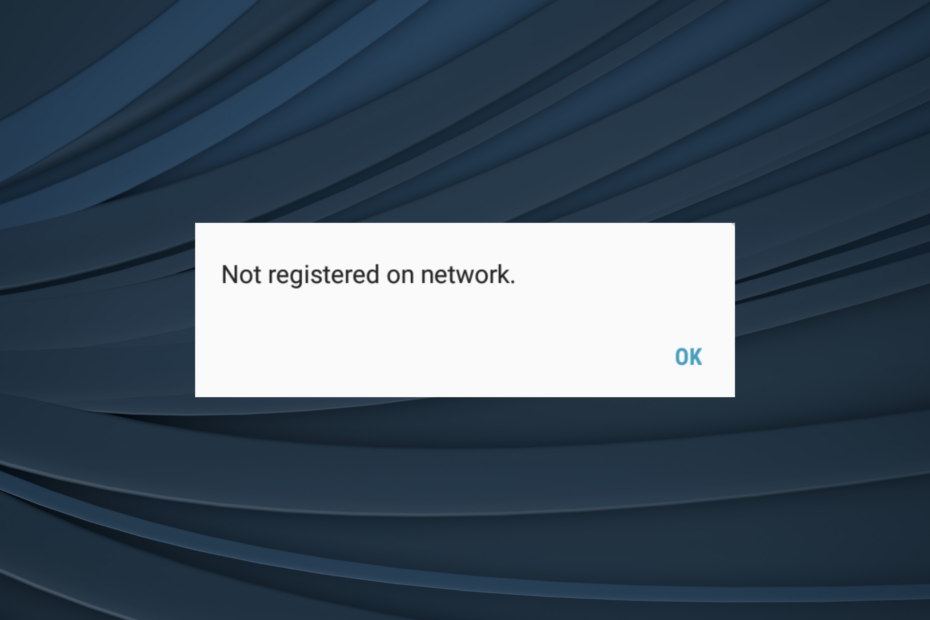 Oprava: Chyba siete nie je zaregistrovaná