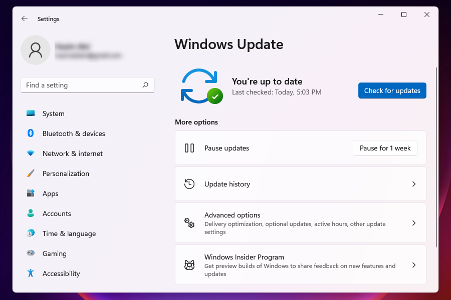 Časový limit hodín sledovania na karte Windows Update windows 11