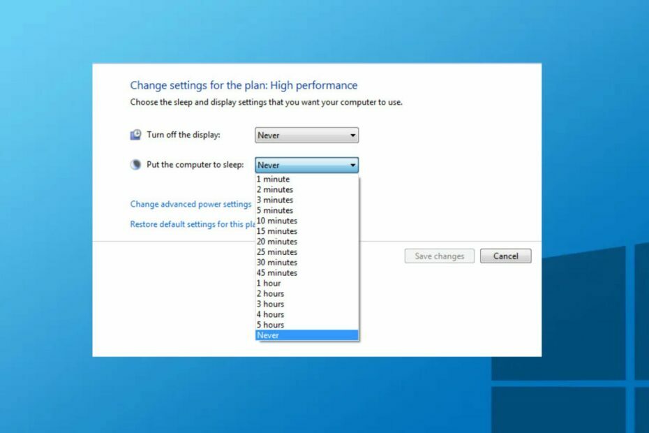 mainiet miega iestatījumus Windows 7