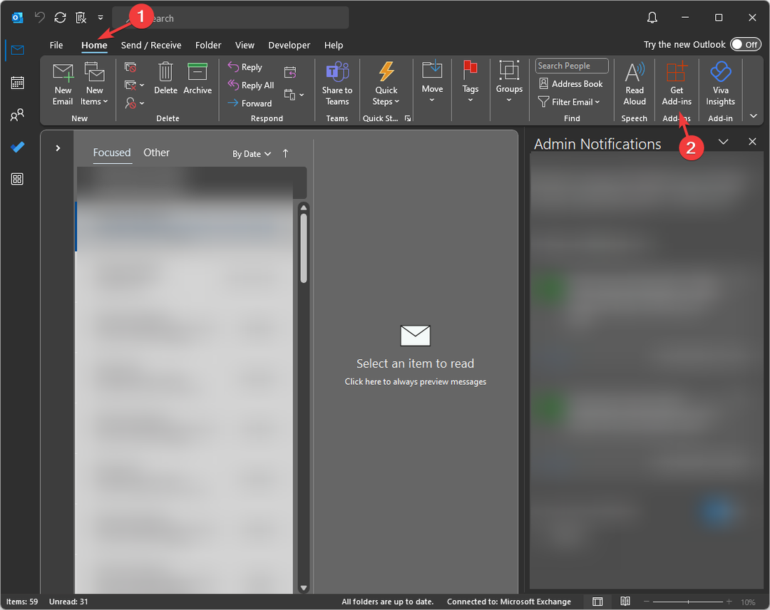 ホーム - アドインの入手 Outlook メールに絵文字を追加する