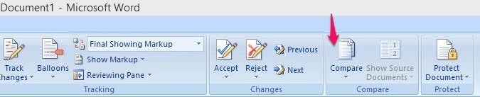 השווה ושלב מסמכים ב- Microsoft Word