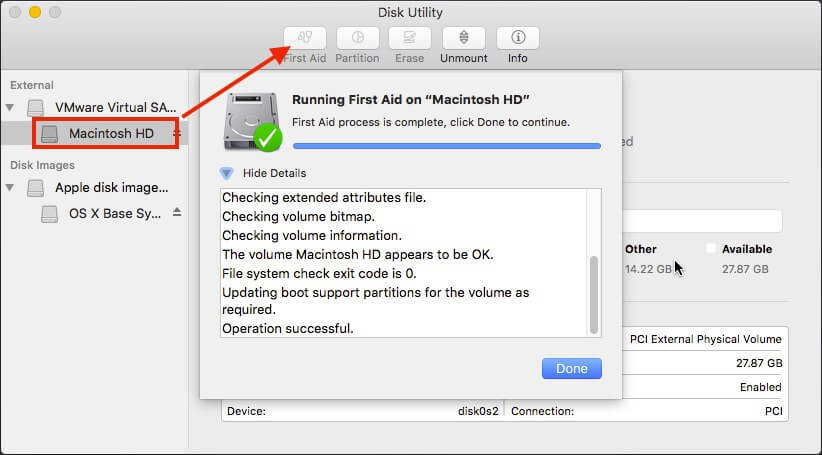 disk utility macbook bílá obrazovka smrti