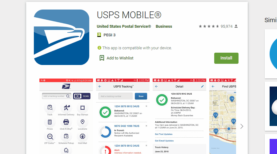 USPS mobilna aplikacija ova usluga privremeno nije dostupna-ak1213
