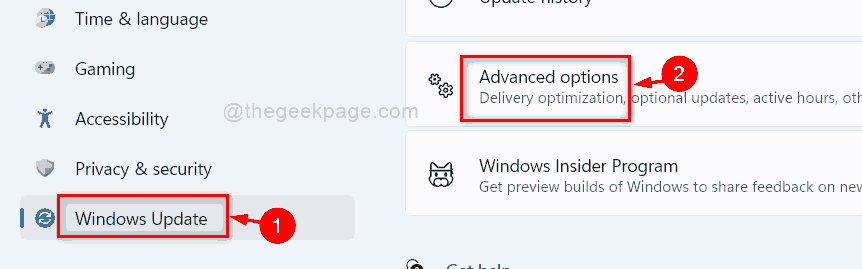 Windows Update Gelişmiş Seçenekler 11zon