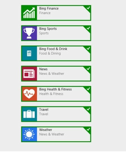 विंडोज 8, 10 बिंग ऐप्स अपडेट किए गए: समाचार, वित्त, खेल, खाद्य और पेय, स्वास्थ्य और स्वास्थ्य, यात्रा और मौसम