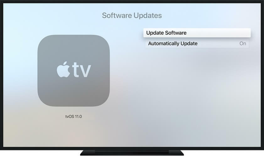 Apple TV לא מוצא תוכנת עדכוני איירפוד או אוזניות