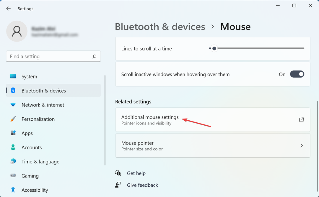 הגדרות עכבר נוספות לתיקון השהיית עכבר Bluetooth של Windows 11