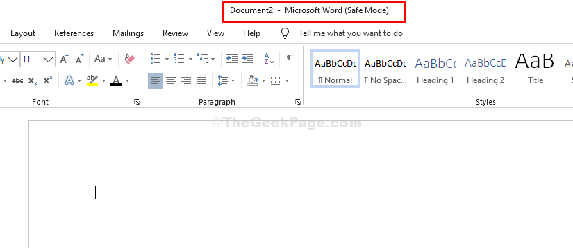 إصلاح عدم ظهور الخط المثبت في مشكلة MS word في نظام التشغيل Windows 10