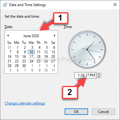 Установите текущую дату и время вашего текущего местоположения