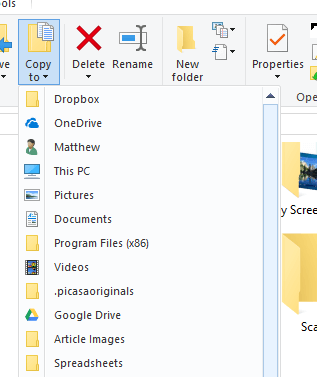 Kopiér til menuen Windows 10 slettede alle mine filer