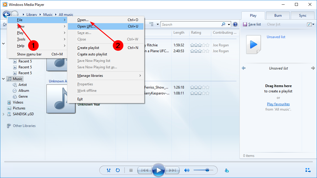 Como faço para converter MP4 para MP3 usando o Windows Media Player?