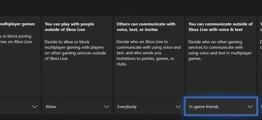 Ryšių ir kelių žaidėjų režimo parinktys, šiuolaikinės karybos negirdi balso pokalbių „Xbox“.