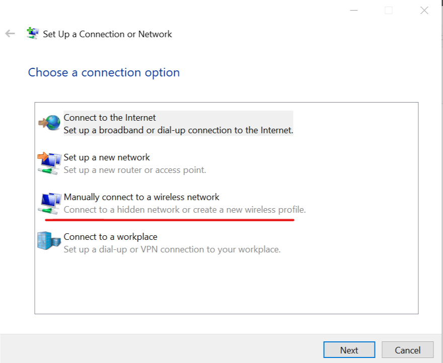 Anslut manuellt till en nätverksplats Windows kan inte hitta certifikat