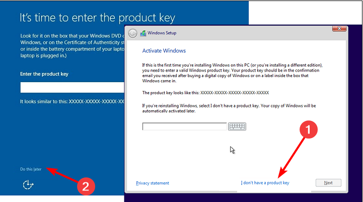 clave de producto installa windows 10 senza cuenta microsoft