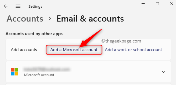 บัญชีอีเมล เพิ่มบัญชี Microsoft Min
