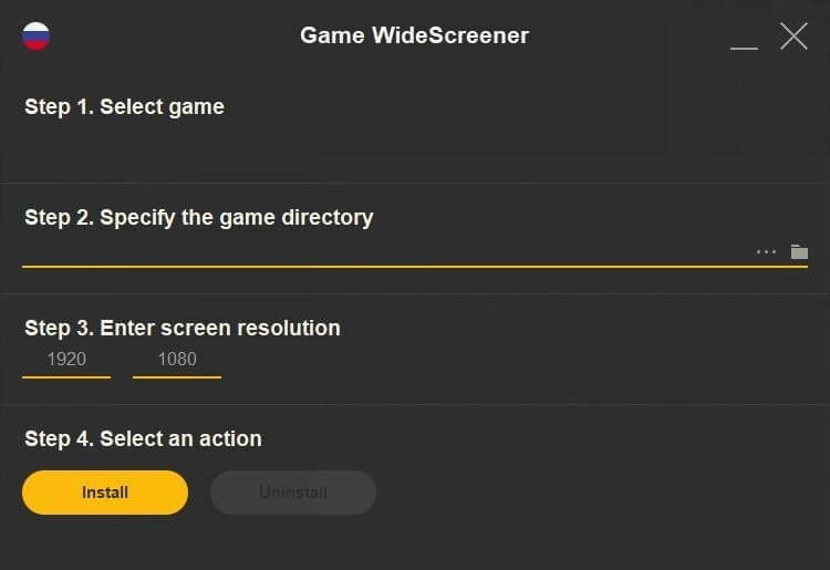 Game-Widescreener-beállítások
