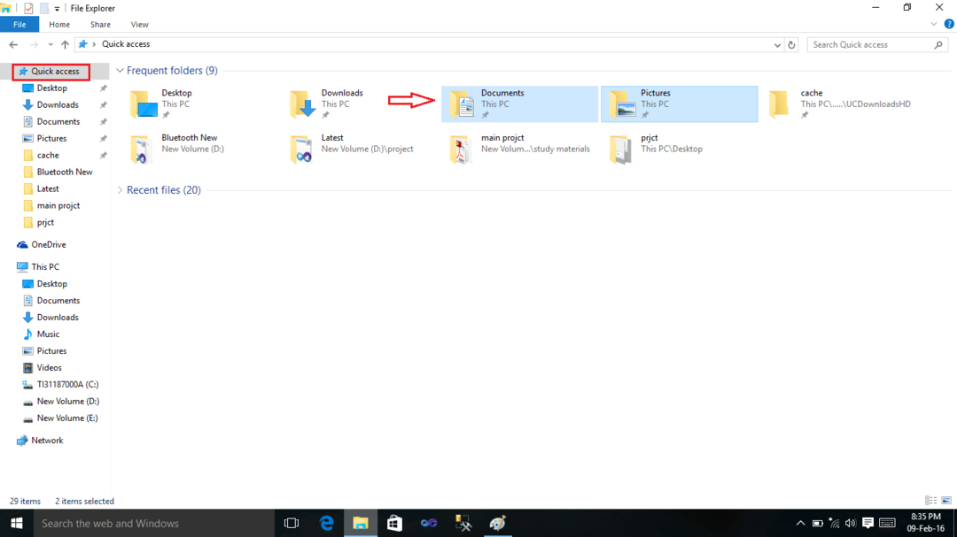 Anheften oder Abheften eines Ordners vom Schnellzugriff in Windows 10