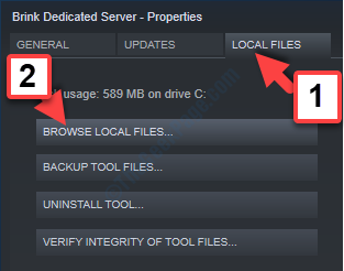 Lokale Dateien des spielspezifischen Servers Durchsuchen lokaler Dateien