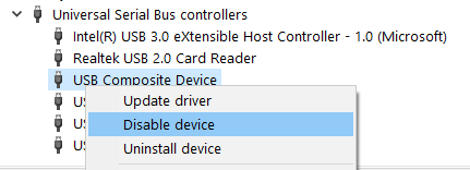 Keela USB-kontrolleri lubamine