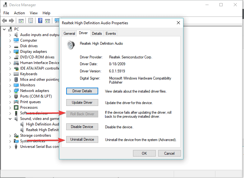 Деинсталиране на драйвера за грешка на YouTube Audio renderer Моля, рестартирайте компютъра си