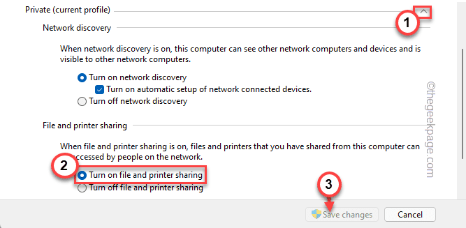 Activer le partage de fichiers et d'imprimantes Min