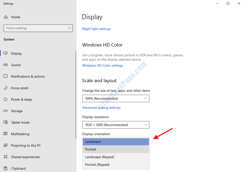 Ekraani orientatsiooni portree / maastik muutmine Windows 10-s