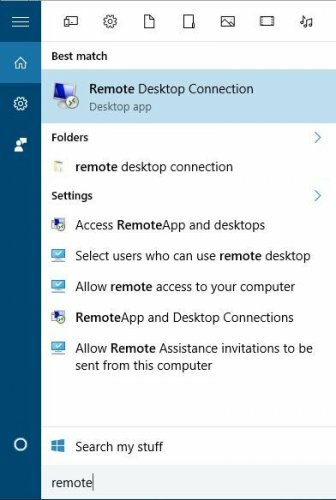 Remote-Desktop-Verbindungsmenü