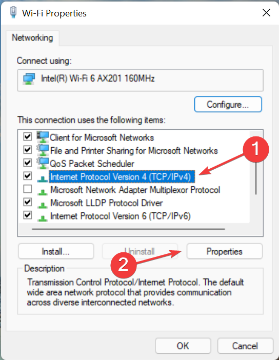 Kaksoisnapsauta IPv4:ää lisätäksesi Windows 11:een toissijaisen IP-osoitteen