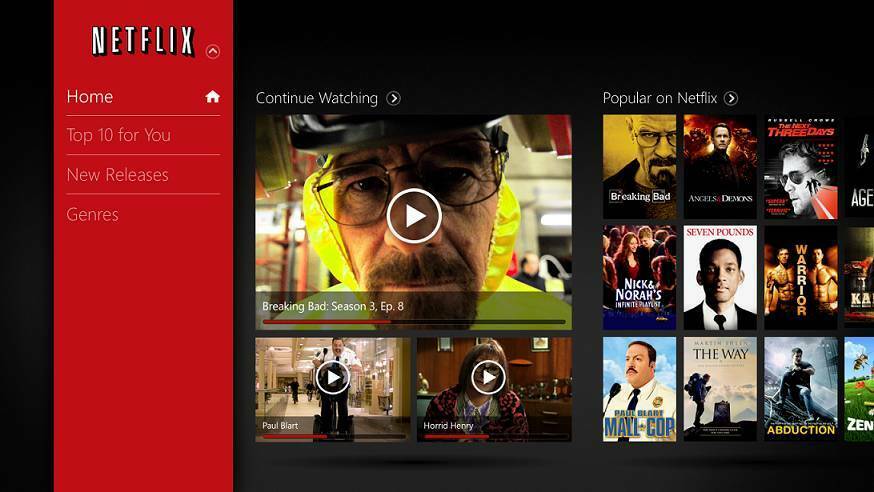 Netflix приложение за филми за Windows 8 