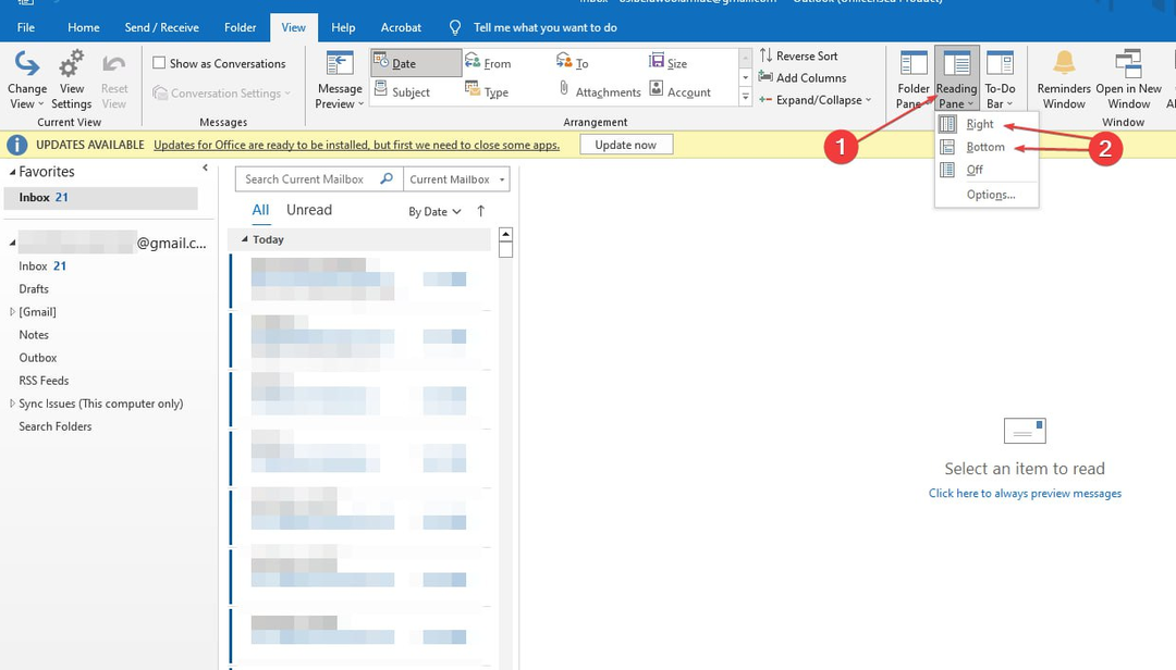 Outlook View nu afișează previzualizarea: 4 moduri de a o remedia